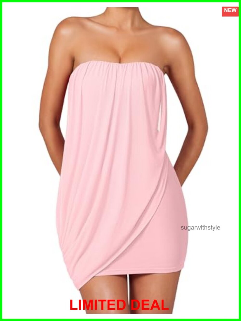 Women Ruched Slim Fit Mini Dress Sexy Strapless Club Party Dress